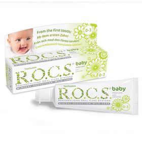 Rocs Baby 0-3 Yaş Papatya Özlü Yutulabilir Diş Macunu