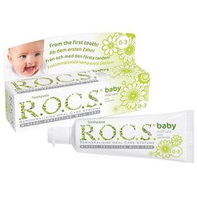 Rocs Baby 0-3 Yaş Papatya Özlü Yutulabilir Diş Macunu