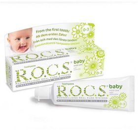Rocs Baby 0-3 Yaş Papatya Özlü Yutulabilir Diş Macunu