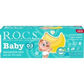 Rocs Baby Muz Püresi 0-3 Yaş Florürsüz 35 ml Yutulabilir Diş Macunu