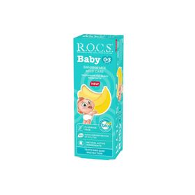 Rocs Baby Muz Püresi 0-3 Yaş Florürsüz 35 ml Yutulabilir Diş Macunu