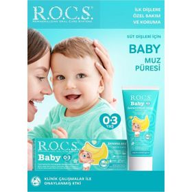 Rocs Baby Muz Püresi 0-3 Yaş Florürsüz 35 ml Yutulabilir Diş Macunu