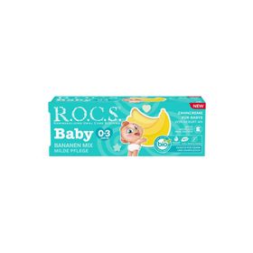 Rocs Baby Muz Püresi 0-3 Yaş Florürsüz 35 ml Yutulabilir Diş Macunu