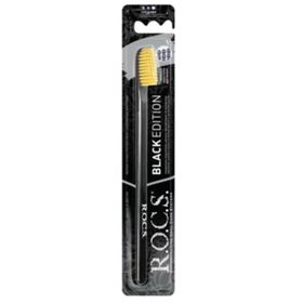 Rocs Black Edition Medium Sarı Diş Fırçası siyah