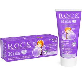 Rocs Kids 4 7 Yaş Balon Sakızı Tadında 35 ml Diş Macunu