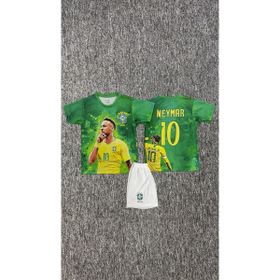 Rodak Spor Neymar Jr 10 Brezilya Yeşil Tasarım Şortlu Çocuk Forması 2’li Takım