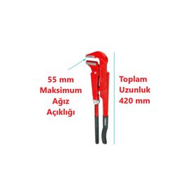Rodex 1.5 inç 55 mm Boru Anahtarı Maşalı Boru Anahtarı