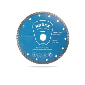 Rodex 180 mm Ultra Slım Turbo Elmas Testere Tuğla Granit Mermer Kesme Kesici Diski