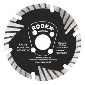 Rodex Rrz115 Turbo 115 mm Elmas Beton Tuğla Kesme Kesici Diski