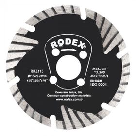 Rodex Rrz115 Turbo 115 mm Elmas Beton Tuğla Kesme Kesici Diski