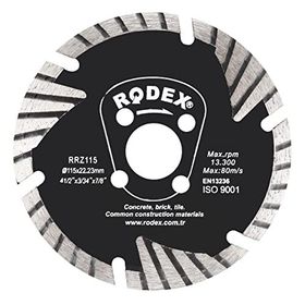 Rodex Rrz115 Turbo 115 mm Elmas Beton Tuğla Kesme Kesici Diski