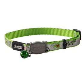Rogz Catz Reflectocat Halsband Balık Desenli Yeşil 1.1x20-31 cm Small Kedi Boyun Tasması