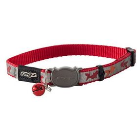 Rogz Catz Reflectocat Halsband Japon Balığı Desenli Kırmızı 1.1x20-31 cm Small Kedi Boyun Tasması