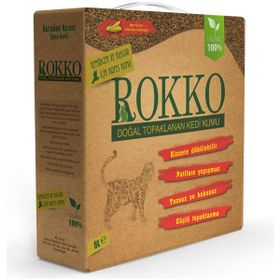 Rokko 8 L Doğal Topaklanan Mısır Koçanı Lifli Kedi Kumu