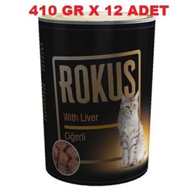 Rokus Ciğerli Yetişkin 12x410 gr Konserve Kedi Maması