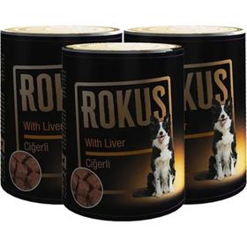 Rokus Melekstore Rokus Ciğerli 3x410 gr Köpek Konserve Maması