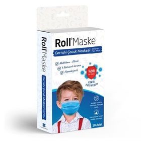 Roll 10 Adet Meltblown Filtreli Çocuk Maskesi