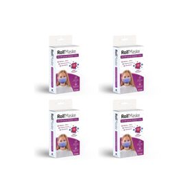 Roll 3 Katlı Telli 4x10 Kız Çocuk Mor Cerrahi Maske