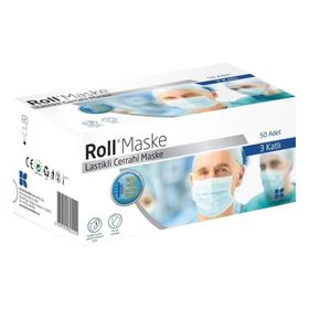 Roll 50'li 3 Katlı Telli Cerrahi Maske