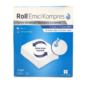 Roll Emici 7.5 cm x7.5 cm 25 Adet Gaz Kompres
