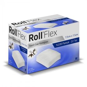 Roll Flex 7.5 X 7.5 cm 100'lü Steril Hidrofil Gaz Bezi