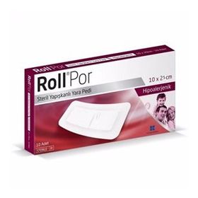 Roll Por 10x25 cm 12 Adet Steril Yapışkanlı Yara Pedi