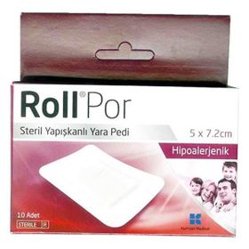 Roll Por Steril 5x7.2 cm 10 Adet Yapışkanlı Yara Pedi