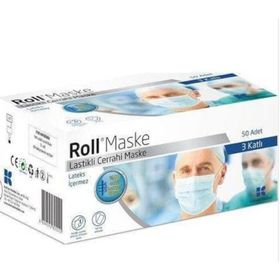 Roll Steril 3 Katlı Lastikli 50 Adet Maske