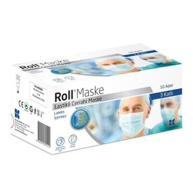 Roll Steril 3 Katlı Lastikli 50 Adet Maske