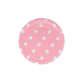 Roll Up 23 cm Pembe Puantiyeli 8 Adet Karton Tabak