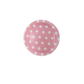 Roll Up 23 cm Pembe Puantiyeli 8 Adet Karton Tabak