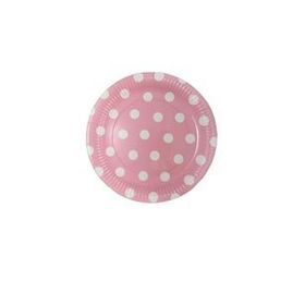 Roll Up 23 cm Pembe Puantiyeli 8 Adet Karton Tabak