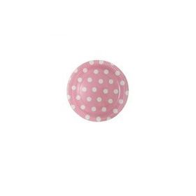 Roll Up 23 cm Pembe Puantiyeli 8 Adet Karton Tabak