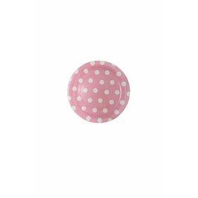 Roll Up 23 cm Pembe Puantiyeli 8 Adet Karton Tabak