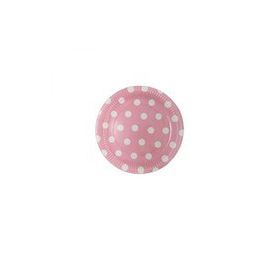 Roll Up 23 cm Pembe Puantiyeli 8 Adet Karton Tabak