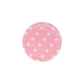 Roll Up 23 cm Pembe Puantiyeli 8 Adet Karton Tabak