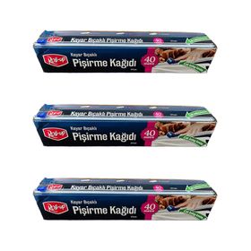 Roll-Up 3 Adet 37 cm 40 mt Kayar Bıçaklı Beyaz Yağlı Fırın Tepsi Pişirme Kızartma Kağıdı
