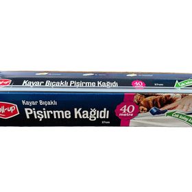Roll-Up 37 cm 40 mt Kayar Bıçaklı Beyaz Yağlı Fırın Tepsi Pişirme Kızartma Kağıdı