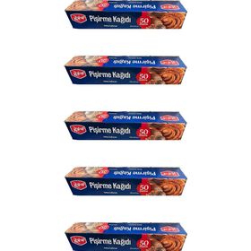 Roll-Up 5 Adet 37 cm 50 mt Beyaz Yağlı Fırın Tepsi Pişirme Kızartma Kağıdı