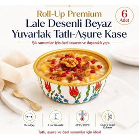 Roll-Up 6'lı Premium Lale Desenli Aşure Kasesi
