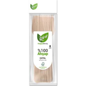 Roll Up 8'li Doğaya Dönüş Ahşap Çatal