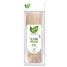 Roll Up 8'li Doğaya Dönüş Ahşap Çatal