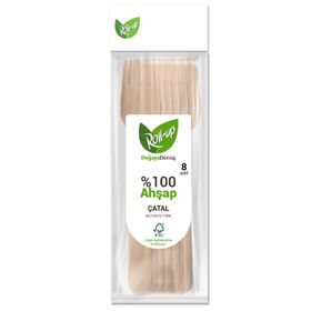 Roll Up 8'li Doğaya Dönüş Ahşap Çatal
