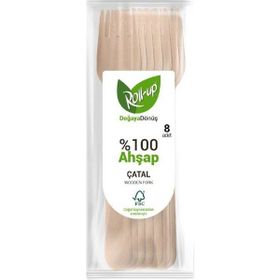 Roll Up 8'li Doğaya Dönüş Ahşap Çatal