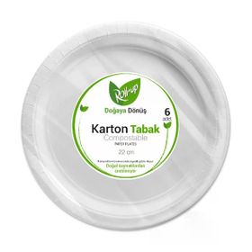Roll Up Doğaya Dönüş 22 cm 6'lı Karton Tabak