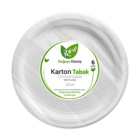 Roll Up Doğaya Dönüş 22 cm 6'lı Karton Tabak