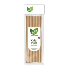 Roll Up Doğaya Dönüş 25'li Kağıt Pipet