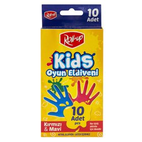 Roll Up Kırmızı Mavi 10'lu Nitril Kids Oyun Eldiveni