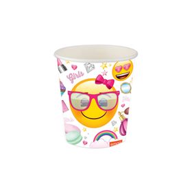 Roll Up Süslü Emojı 8'li Karton Bardak