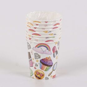 Roll Up Süslü Emojı 8'li Karton Bardak